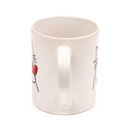 Cat Holding a Heart Stoneware Mug Ceramic 11 CM Gift Tableware Feline