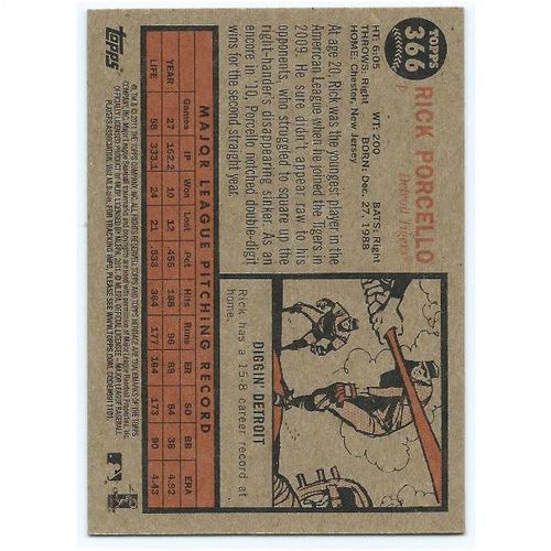 2011 Topps Heritage - #366 - Rick Porcello