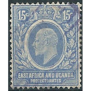 East Africa & Uganda Protectorate 1904 SG39 15c Bright Blue Good/Fine Used .. ..