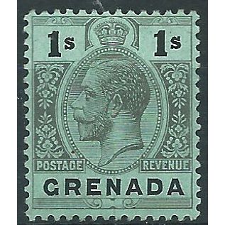 Grenada 1913 SG98 1/- Black/Green (gum crease) Mounted Mint....