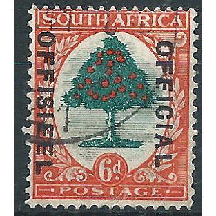 South Africa 1931 O16 6d Grey & Orange OFFICIAL Fine Used....