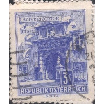 Austria 1957 - SG1313 - 3s blue - "Swiss Portal" Imperial Palace Vienna - used 5