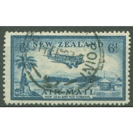 NEW ZEALAND - 1935 Air - 6d blue - FU