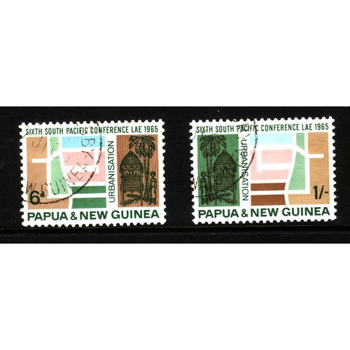 PAPUA NEW GUINEA 1965 SIXTH SOUTH PACIFIC CONFERENCE SG77/78 SET 2V FINE USED