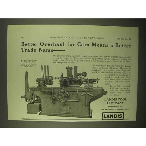 1922 Landis 4-A Special Grinding Machine Ad - Better