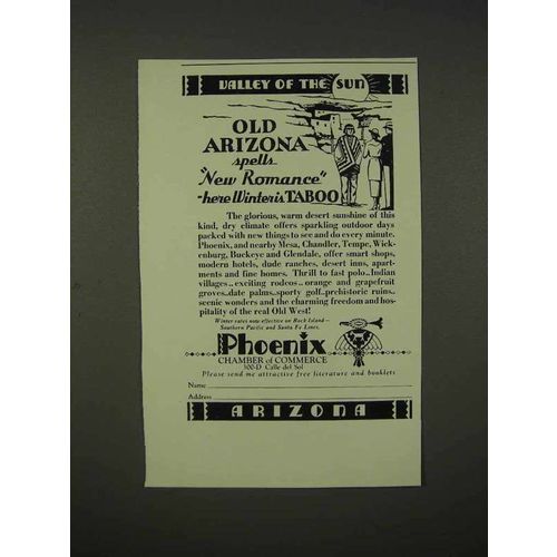 1936 Phoenix Arizona Tourism Ad - Valley of the Sun