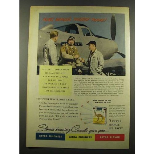 1940 Camel Cigarettes Ad - Homer Berry - Fastest Plane