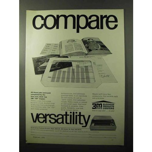 1970 3M 107 Copier Ad - Compare Versatility