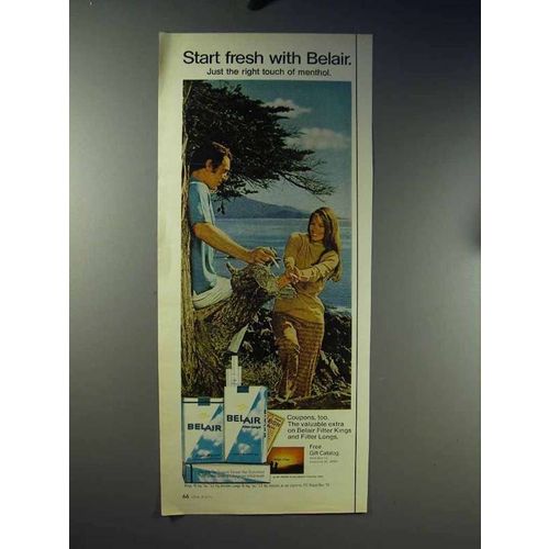 1971 Belair Cigarettes Ad - Start Fresh with Belair