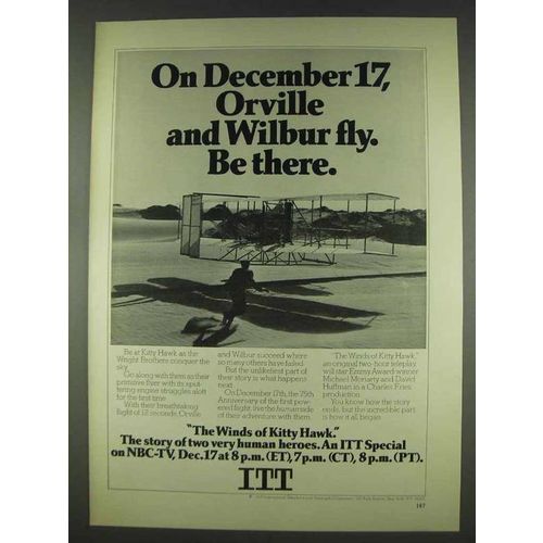 1978 ITT The Winds of Kitty Hawk Ad - Orville Wilbur