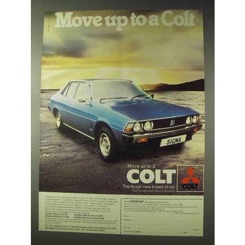 1978 Mitsubishi Colt Sigma Car Ad - Move Up To