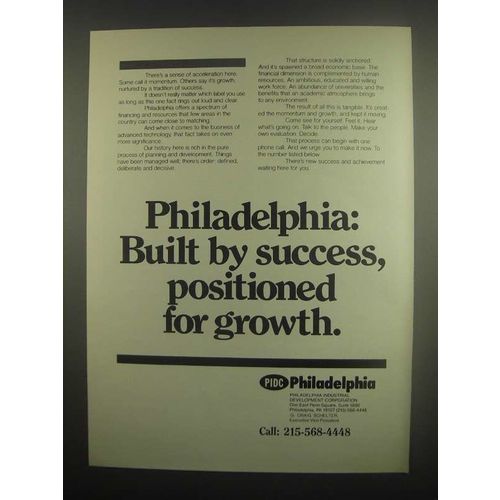 1984 Philadelphia Industrial Development Corporation Ad