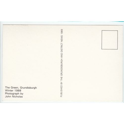 The Green Grundisburgh Suffolk Winter Snow Postcard 1989