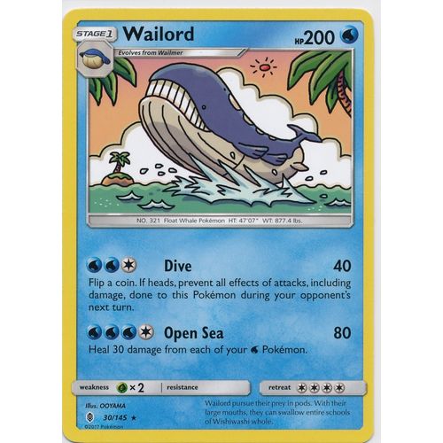 Pokemon Sun & Moon Guardians Rising 30/145 Wailord