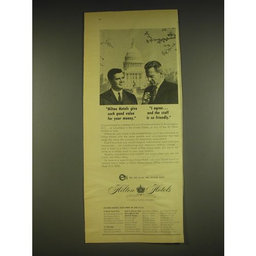 1963 Hilton Hotels Ad - Hilton Hotels give such good value for your money