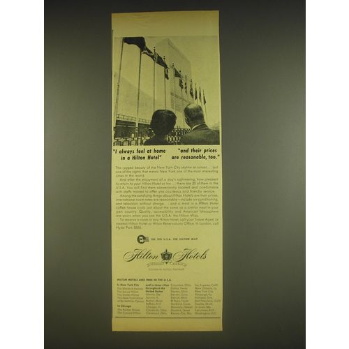 1963 Hilton Hotels Ad - I always feel at home in a Hilton Hotel