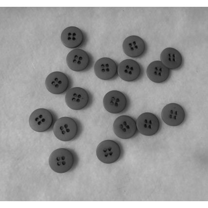 HH17 Gray Round Buttons 4 Hole Raised Center 15mm 5/8 Sewing 17 Pieces Craft