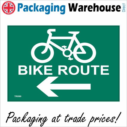 TR090 BIKE ROUTE LEFT ARROW SIGN PEDALS HELMET TWO WHEELER MOUNTAIN CYCLE