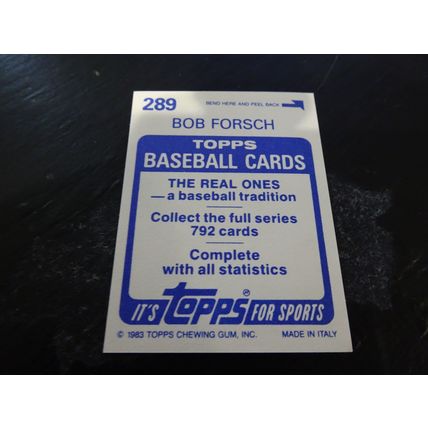 1983 Topps Stickers # 289 Bob Forsch Very Good-Excellent (4) St Louis Cardinals