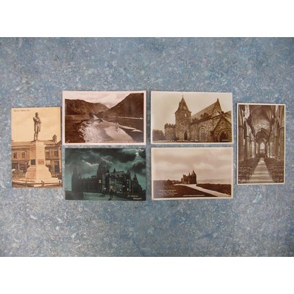 6 old Scottish (Scotland) Postcards – Ayr, Loch Awe, John O’Groats, Glasgow etc.