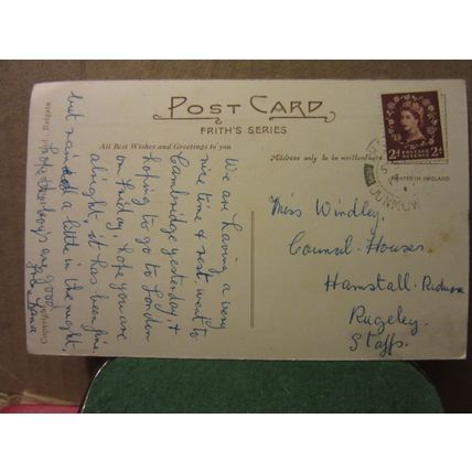 multiview, CAMBRIDGE used postcard by F Frith. 1956 pm =