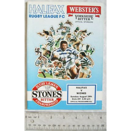 1988 programme Halifax RLFC v. Widnes, 27/8