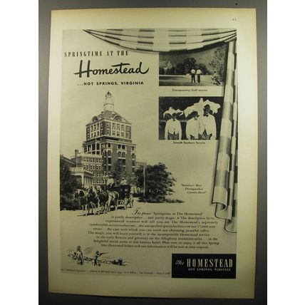 1951 The Homestead Resort Ad - Springtime at the Homestead
