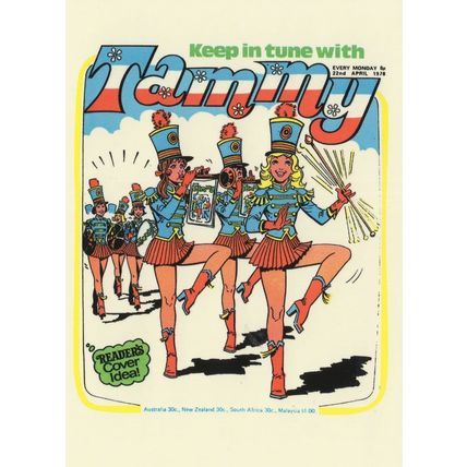 Brass Band Cheerleaders Tammy 1970s Girls Comic Book Postcard