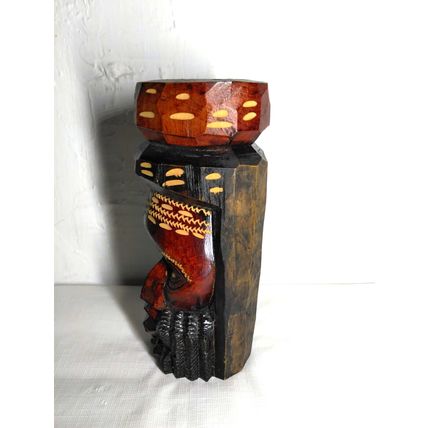 Wooden Jamaican/ Tribal Handmade Carved Head Tiki/Totem - Fast Ship!