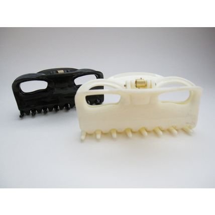 Creme white or black hair claw clip for fine, thin hair
