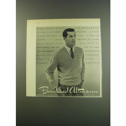 1956 Bernhard Altmann V-neck Pullover sweater Advertisement