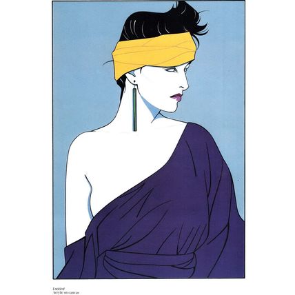 Orig 80s Patrick Nagel Print nude Woman Disco Playboy Pinup Sexy Wall Art gift