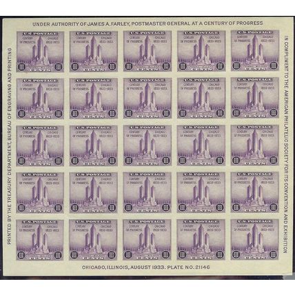 United States Souvenir Sheets and Stamps 1933-1937
