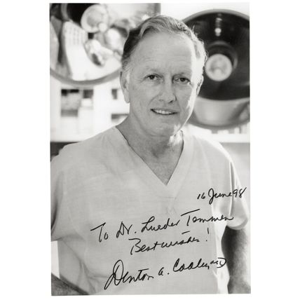 Denton Cooley First American Heart Implant Hand Signed Photo