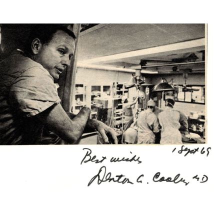 Denton Cooley 1st USA American Heart Implant Autograph