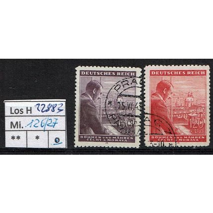Los H22883: Böhmen & Mähren Mi. 126/27, gest.