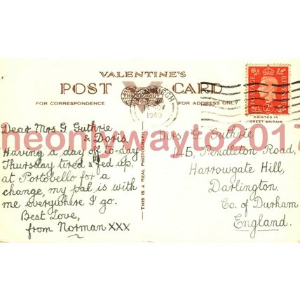 Hearty Greetings from Edinburgh, Scotland, Postcard, 1940