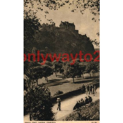 Princes Street Gardens, Edinburgh, Scotland, Postcard, 1951