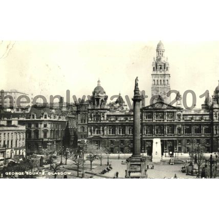 George Square, Glasgow, Scotland, Postcard, 1968