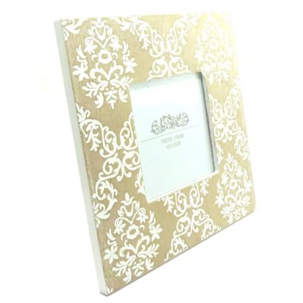 Shamilar Chic Photo Frame Lime Washed Wood Square 19 CM Gift Home Decor
