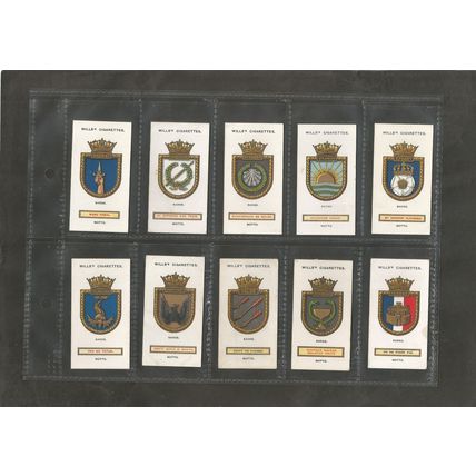 Original Vintage Cigarette Cards Full Set of 50 Naval Ships Badges 1923