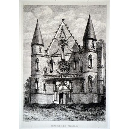 CHAPELLE DE TILLOLOY 1879 Jean Eugène Sadoux ETCHING