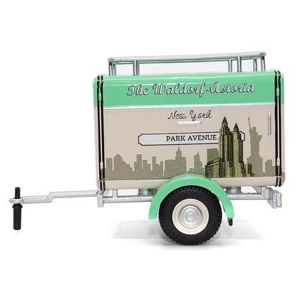 Travel Trailer Beige with Light Green Top "The Waldorf-Astoria Luggage Servic...