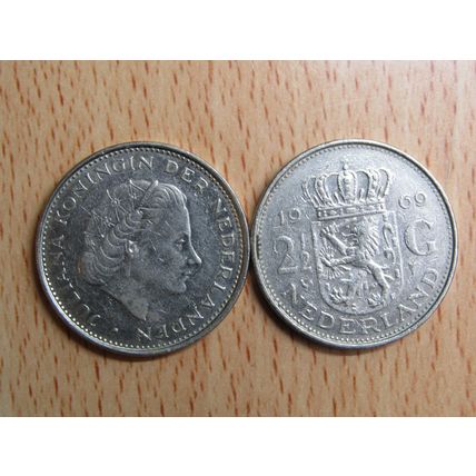 Netherlands 1969 2 1/2 Guilden Coin