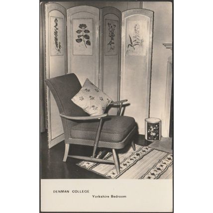 Yorkshire Bedroom, Denman College, Oxfordshire, 1958 - RP Postcard