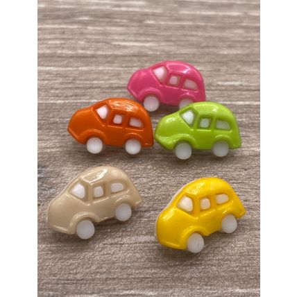 17mm x 11mm Plastic Mixed Colour Shank Car Buttons Sewing Knitting Cardigans