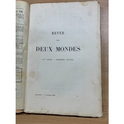 RARE* 1 SEPTEMBRE 1886 REVUE DES DEUX MONDES FRENCH LARGE PAPERBACK BOOK (P3)