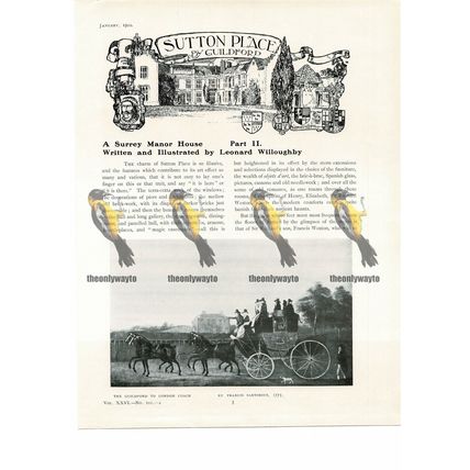 Guildford to London Coach, Book Illustration (Print), 1934