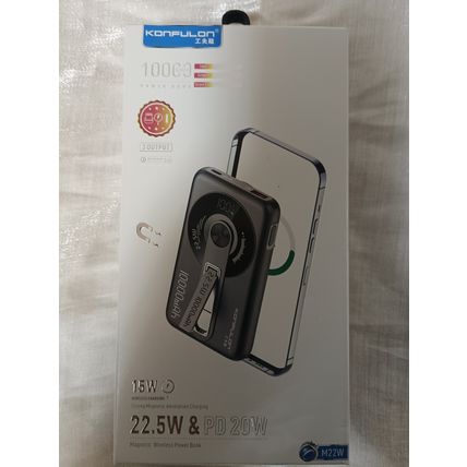 Magnetic Wireless Power Bank PD 20W QC 22.5W Fast Charge M22W 10000mAh, Konfulon