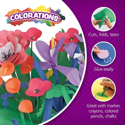 Colorations Construction Paper, Classroom Art Supplies, 9" X 12" Craft Paper 220